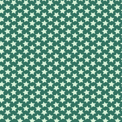 Monochrome star on green background seamless pattern, creative background
