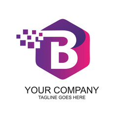 Letter b technology logo
