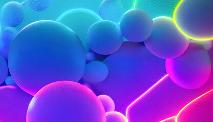abstract colorful geometric background, multicolored balls, balloons, primitive shapes, minimalistic design, pastel colors palette, party decoration
