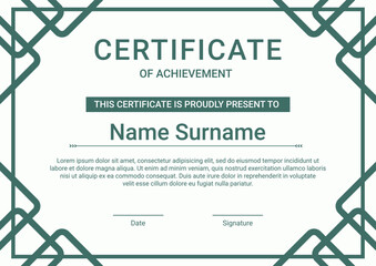 Certificate template with green flat design
