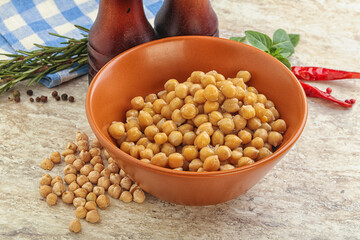 Boiled chickpea in the bowl