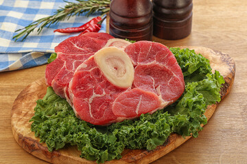 Raw ossobuco beef meat for cooking