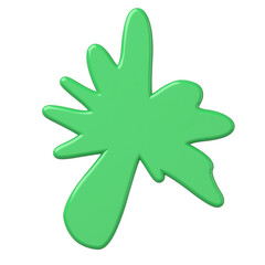 3D blob shape. 3D textarea. Green blob.