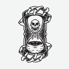 Time sand skull vector