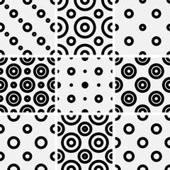 A set of seamless circle patterns.