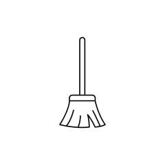  Broom icon in line style icon, isolated on white background