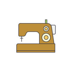Sewing machine icon in color, isolated on white background 