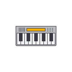 Piano icon in color, isolated on white background 