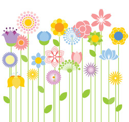 Abstract decorative flower icons. Design elements.set. Vector art.