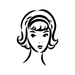 vintage illustration with beautiful fashion girl retro fashion vector