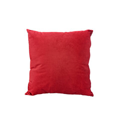 Red pillow on a white background
