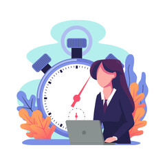 Deadline flat flat style illustration design