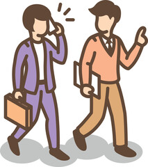 People walking and talking. Isometric team office workers