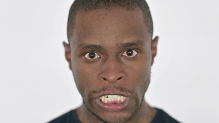 Face Close Up of Angry Young African Man