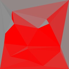 cubist triangular mosaic red on grey