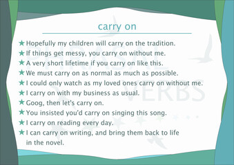 learning english - phrasal verbs - carry on