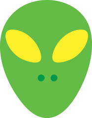 Green alien face. Ufo space monster mask