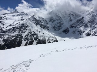 snow covered mountains