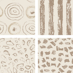 Set of Abstract Pencil doodles, Hand drawn textured elements, Vector Seamless patterns