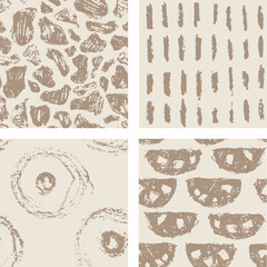 Set of Abstract Pencil doodles, Hand drawn textured elements, Vector Seamless patterns