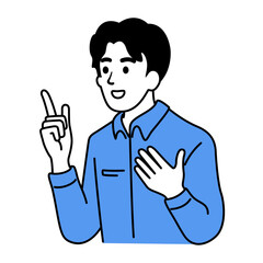 man talking about get great idea. creative concept. isolated vector illustration outline hand drawn doodle line art cartoon design character.