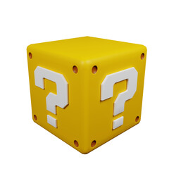yellow cubes with question mark