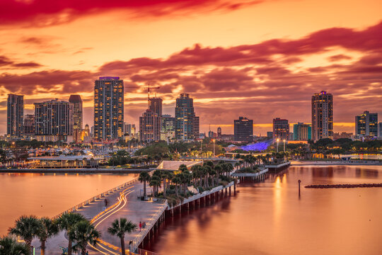 St. Pete, Florida, USA Downtown City Skyline