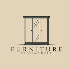 Furniture line art logo, icon and symbol, vector illustration design