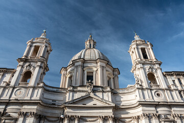 Fototapeta premium dome of st peter basilica and the city of the vatican catholic capital of the world art history