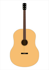 Acoustic guitar silhouette. Music instrument icon. Vector illustration.