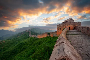 Afwasbaar Fotobehang Chinese Muur Grote Muur van China bij de Jinshanling