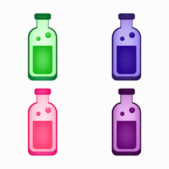 vector set of bottles