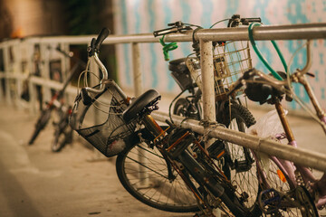 old bicycle in the street