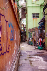 graffiti on the back alley, Hong Kong