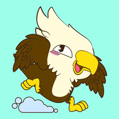 cute little eagle vector illustration