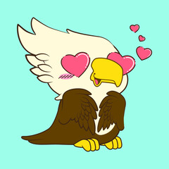 cute little eagle vector illustration