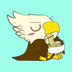 cute little eagle vector illustration