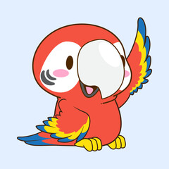 cute little macaw vector illustration