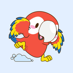 cute little macaw vector illustration