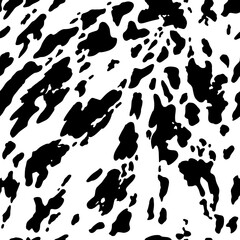 Animal background. Cow Hide, Holstein cattle texture. Mammals Fur. Print skin. Predator Camouflage. Printable Vector illustration.