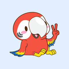 cute little macaw vector illustration