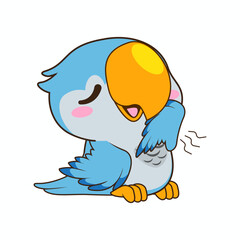 cute little parakeets vector illustration