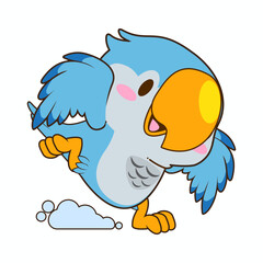 cute little parakeets vector illustration