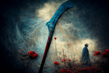 Obraz premium The image of death with a scyth.Digital art
