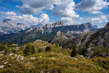 Fototapeta premium Dolomites. View of the Croda da Lago.