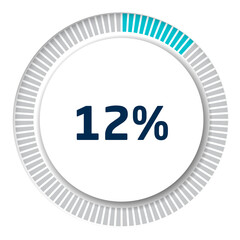 Set of circle percentage diagrams for infographics, 3D design