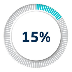 Set of circle percentage diagrams for infographics, 3D design
