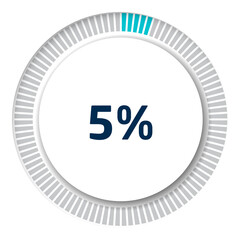Set of circle percentage diagrams for infographics, 3D design