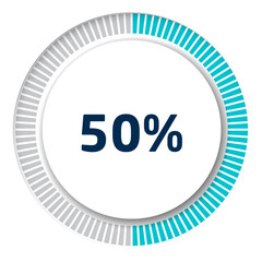 Set of circle percentage diagrams for infographics, 3D design