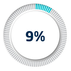 Set of circle percentage diagrams for infographics, 3D design